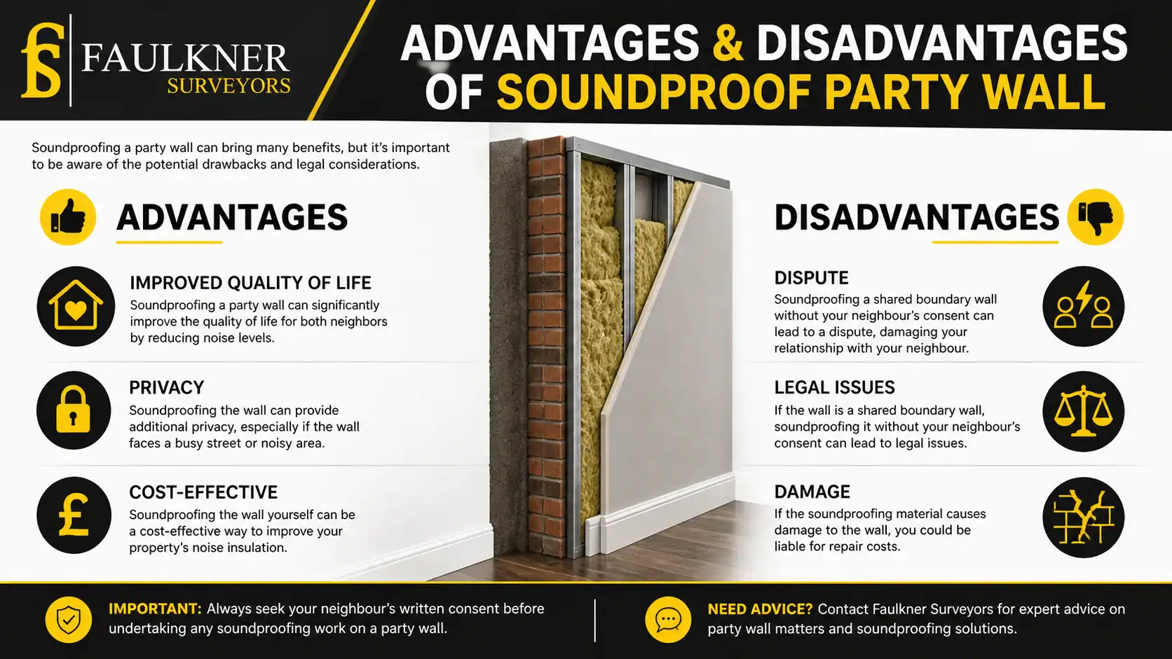 Can you soundproof a Party wall? 2 Advantages and Disadvantages of Soundproof Party Wall Beaconsfield