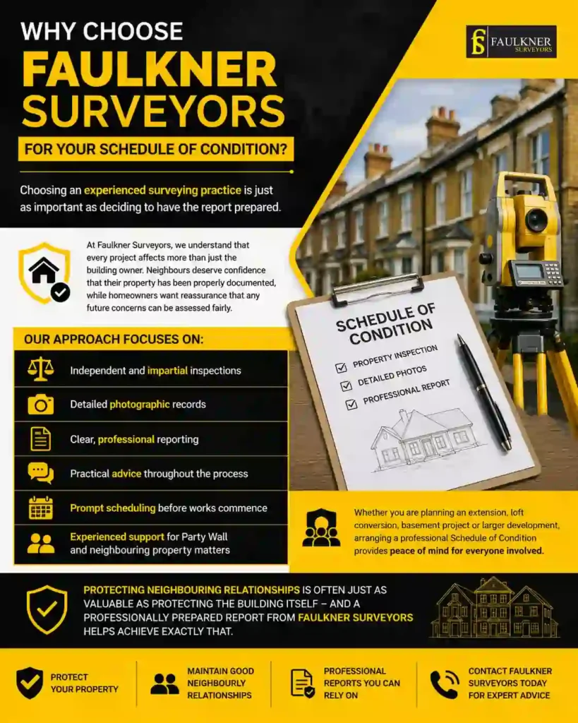Schedule of Condition: What It Is and Why It Protects Both Neighbours 3 Why Choose Faulkner Surveyors for Your Schedule of Condition Beaconsfield?